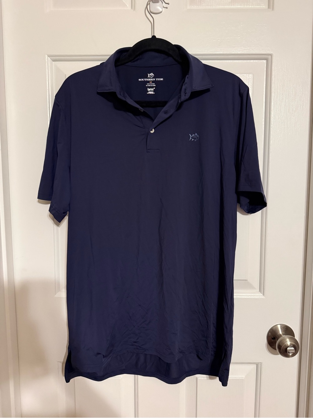 Southern Tide brrr° Performance Polo Shirt Navy Blue Mens Medium Skipjack Golf